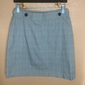 Ann Taylor Stretch Black & White Plaid Skirt Size 4